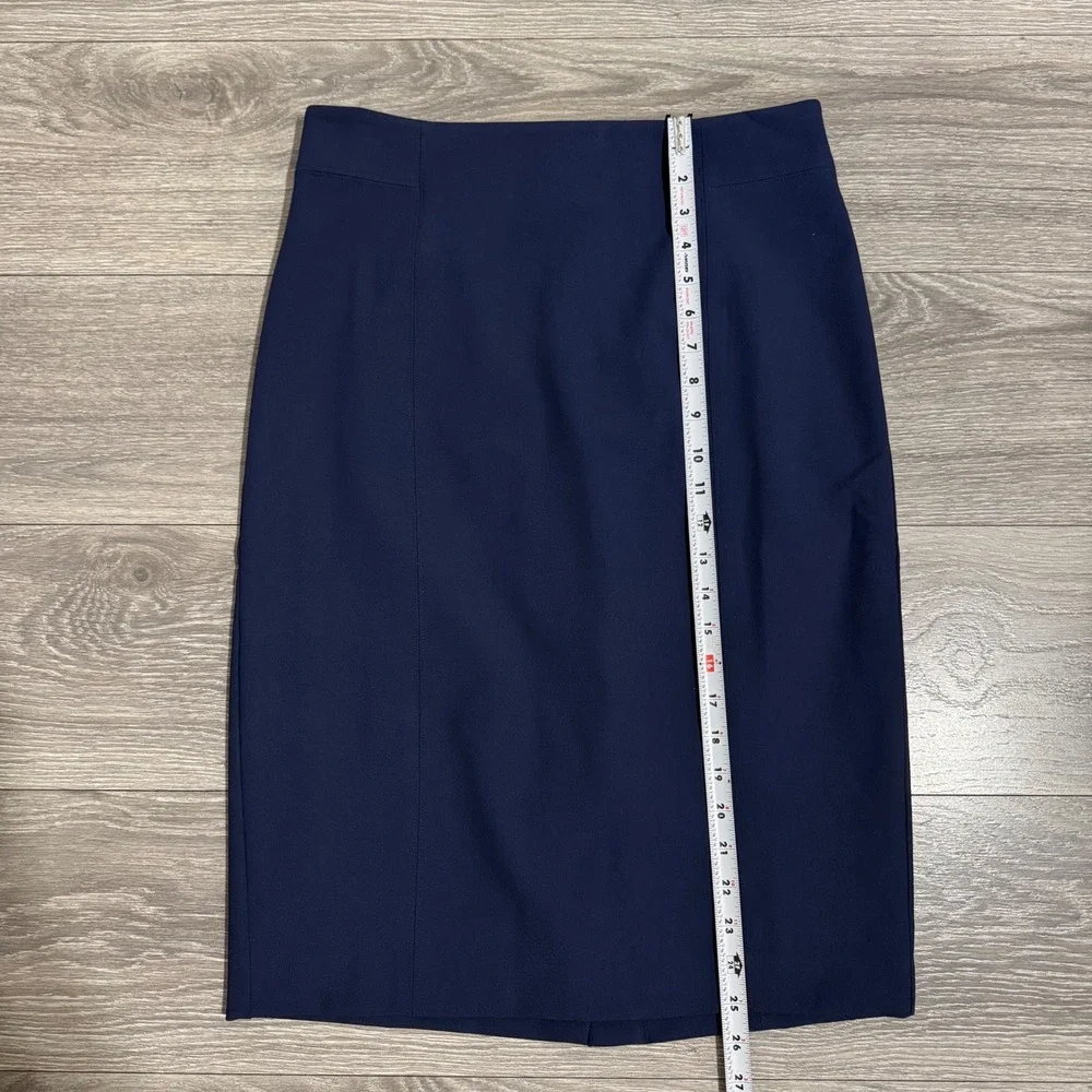 Ann Taylor Women Navy Blue Career Pencil‎ Skirt Business Office Workwear Size 6